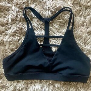 ZYIA Black Bentonite Asm Strappy Sports Bra